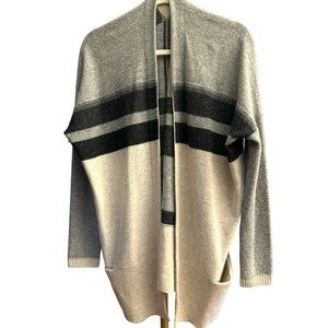 Vince Camuto Women's Ivory Gray Black Cashmere Blend Cardigan Size Medium